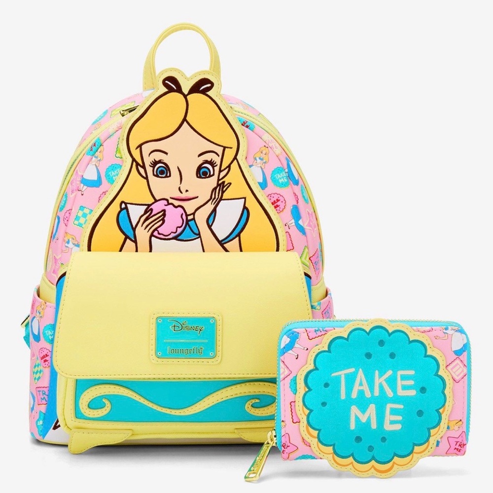 Loungefly Disney Alice in Wonderland  Mini Backpack AND matching wallet - Picture 7 of 10